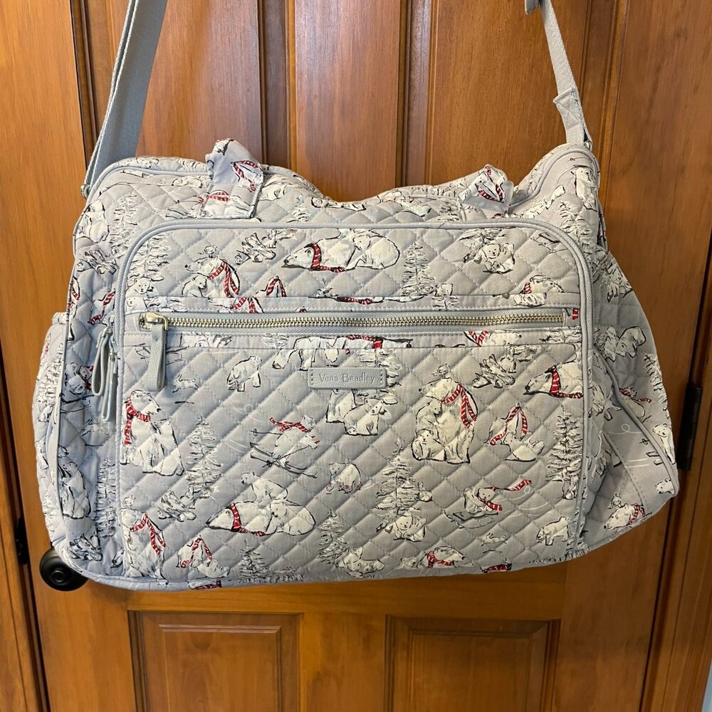 Vera Bradley Beary Merry Iconic Weekender Travel Bag EUC